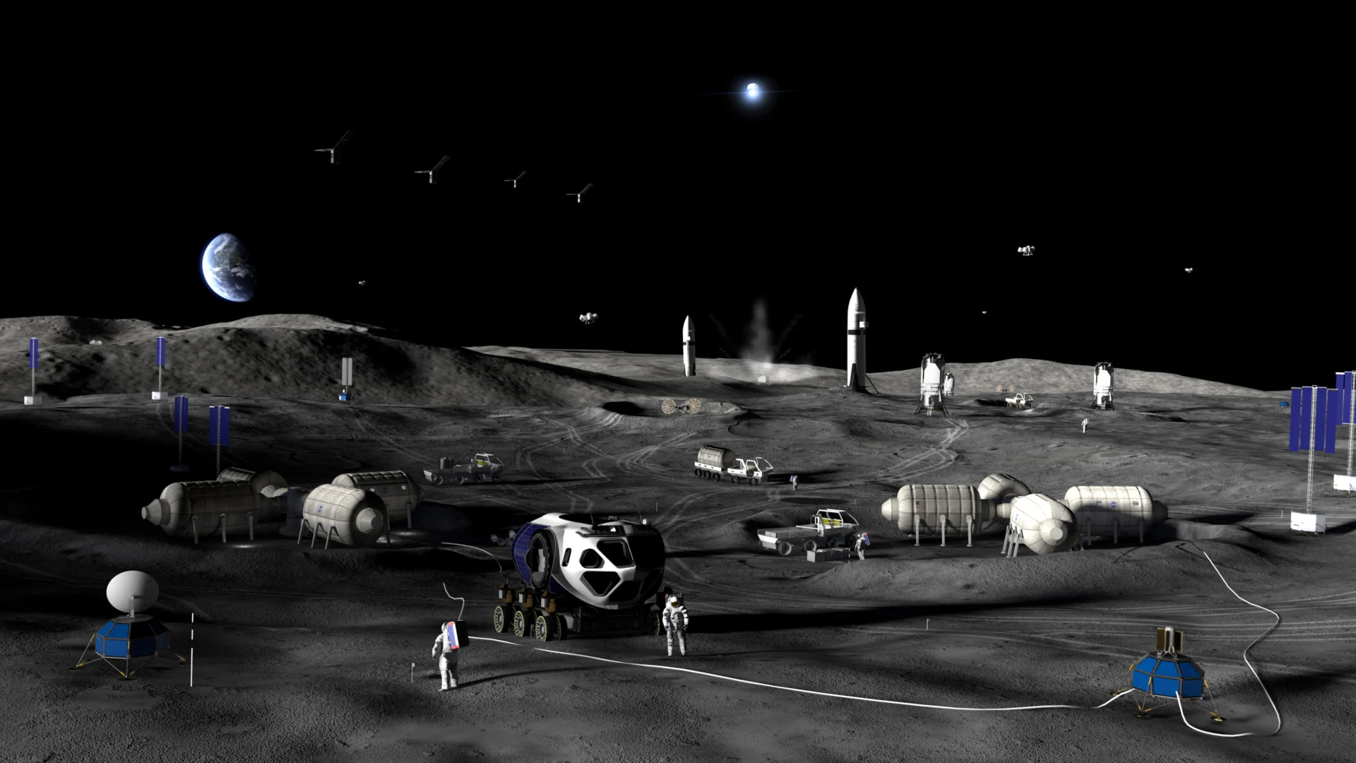 An artist's rendering of NASA's future Moon base